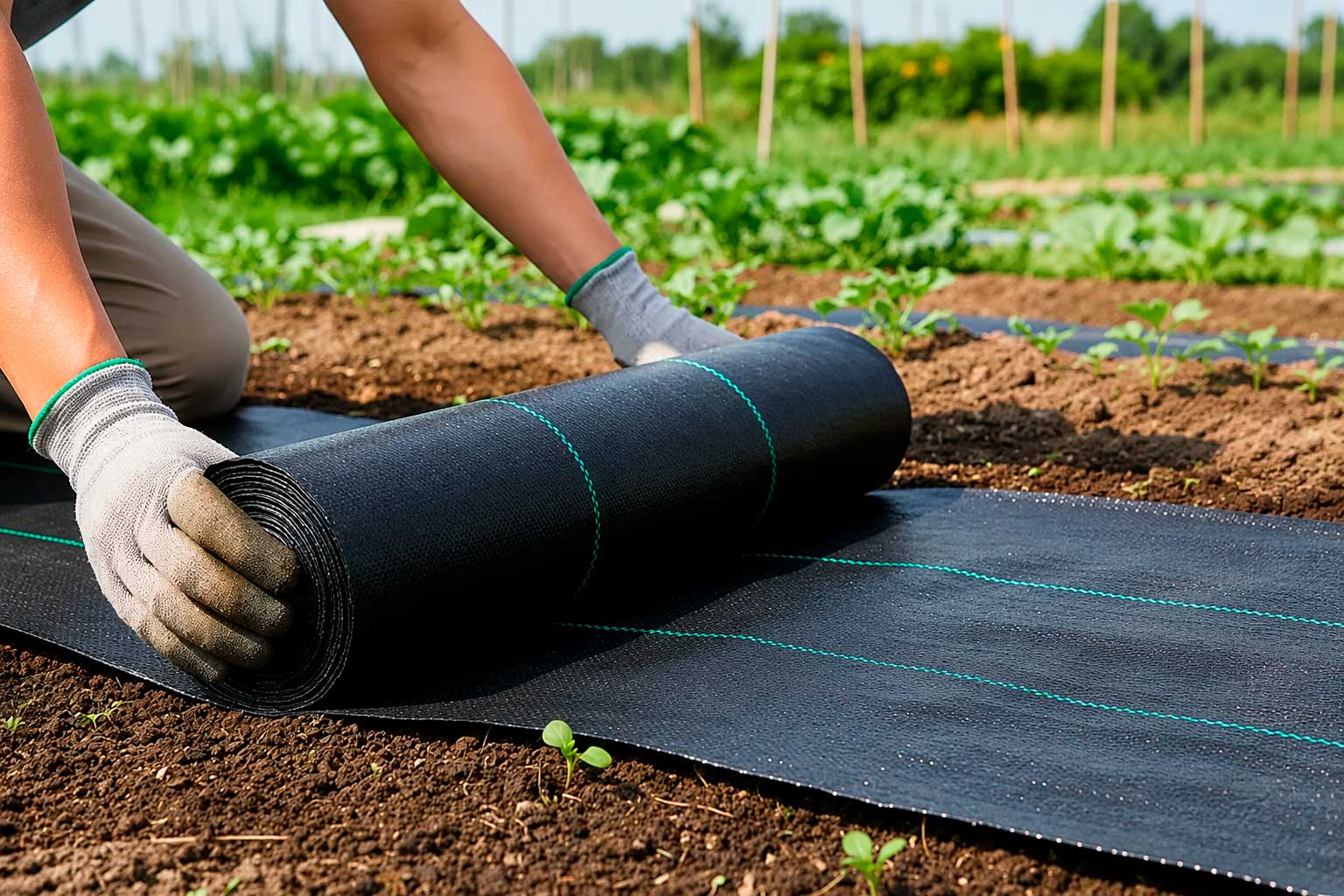 Mantén tus cultivos libres de malezas y aprovecha mejor el agua y los nutrientes del suelo. La Tela Ground Cover ayuda a reducir el mantenimiento del cultivo, protege la superficie del terreno y favorece un desarrollo más limpio y eficiente de las plantas.